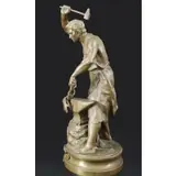 Adrien Étienne Gaudez, Forgeron, Bronze sculpture with nice original brown patina