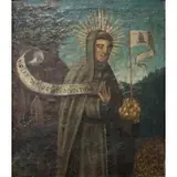 Italian Renaissance Style, Portrait of a Male Saint, Oil on canvas laid to panel
