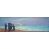 Eduard Pascual Monturiol, Figures on the Beach, Oil on canvas