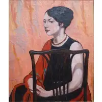 Allen Tucker, Red + Rose, Oil on canvas