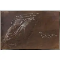 Drapery Study by Jean-Baptiste Wicar, Black and white conte crayon on beige paper, sold Jul 2024