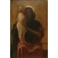 Frederick Goodall Ra, Of Such is the Kingdom of Heaven, Oil on canvas board