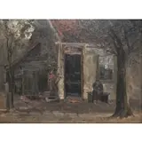 Charles P. Gruppé, The Old Back Door, Oil on board