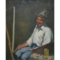 Dana Pond, Self-Portrait, Oil on canvas