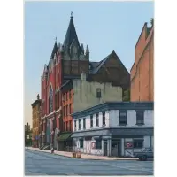 Frederick Brosen, Mid-Day, Greenwich Street, Watercolor on paper