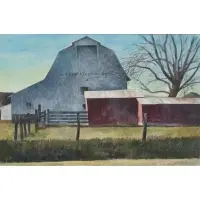 James Schmidt, Graham Hereford Farm, Oil and pastel on paper