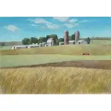 James Schmidt, Fields and Farm, Oil and pastel on paper