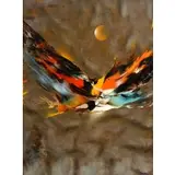Bird of Paradise by Leonardo Nierman, Oil on board, sold Jun 2024