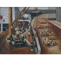 Max Arthur Cohn, Unloading the Boat, Oil on canvas