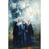 Kero Antoyan, Nuns and Doves, Oil on canvas