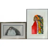 Frank Howell, Plains Madonna, Native American Works:(i) 'Plains Madonna' Colored Lithograph