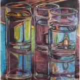 Janet Fish, Reflections in Glass, 1974, from Skowhegan Series, Pastel