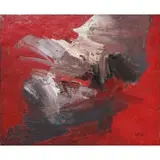 Harriet FeBland, Grey and Red, 1959, Oil on canvas