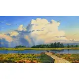 Katherine Doyle, Approaching Storm, Essex River, Oil on canvas