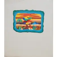Bird at the Pyramid by Vincent Smith, 1980, Gouache, sold Jun 2024