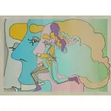 Peter Max, Three Lords and Runner, Colored Lithograph