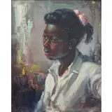 Carolus Verhaeren, Portrait of a Young Black Girl, Oil on canvas