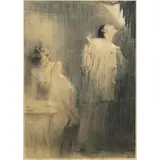 Charles Lucien Léandre, Pierrot et Colombine, ou Les Cantomines de Xavier Privas, Lithograph poster