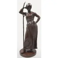Alfred Boucher, Good large size in nice original brown patina