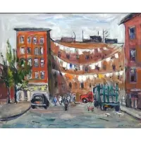 David Humphreys, Tenements, Oil on canvas