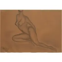 Joanne Audrey, Female Nude Study, 1976, Graphite on paper