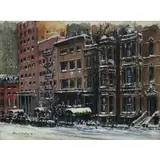 Alex von Daehn, Gramercy Park South, NYC, Watercolor and Gouache on paper