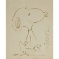 Charles M. Schulz, Snoopy, Black Marker on paper