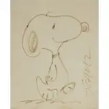 Charles M. Schulz, Snoopy, Black Marker on paper