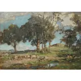 Edward Arthur Walton, Landscape with Cows, Oil on canvas