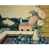 Charles Levier, Fur la Terasse (On the terrace), Oil on canvas