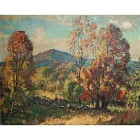 William Lester Stevens, Autumn Landscape, Oil on canvas