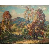 William Lester Stevens, Autumn Landscape, Oil on canvas