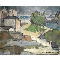 Florica Teisanu Apostoleanu, Santier Archelogic La Constanta (Archaeological Site at Constanta), Oil on canvas