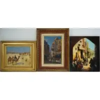 Charles Calusd, Departing Caravan, Oil on canvas board