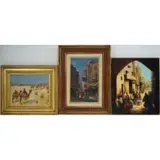 Charles Calusd, Departing Caravan, Oil on canvas board