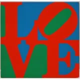 Robert Indiana, Love, Colored silkscreen on gatefold card with brown envelope
