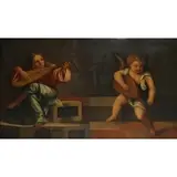 A. Bedini, An Angel Playing a Lute and Cupid with a Mandolin, Oil on canvas