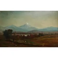 View of the Presidential Range of the White Mountains from Littleton, New Hampshire by Francis Snow, Oil on canvas, sold Jun 2024
