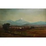 Francis Snow, View of the Presidential Range of the White Mountains from Littleton, New Hampshire, Oil on canvas
