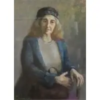 Hiroko Mori, Portrait, Pastel portrait of an old lady