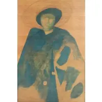 Ted L. Pifko, Untitled, Watercolor on board, marked on frame at back top