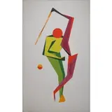 Initial Signed, Tennis Players, 1982, Oil on canvas