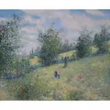 George Shawe, Path To Pontoise, Oil on canvas landscape painting by George Shawe