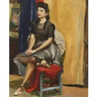 Marjorie Hyman, Untitled, Study of a woman Oil on board, signed