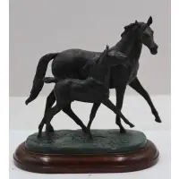 Priscilla Hann, Untitled, Bronze Sculpture Of Horse and Foal