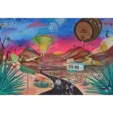 Jojo Anavim, Casamigos, acrylic, collage, salt on canvas