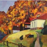 Andrei Kioresku, Untitled, Cows, oil on canvas
