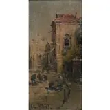 Arthur Diehl, Venetian Street Scene, Oil on canvas