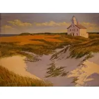 Edward "Ed" Diffenderfer, Block Island Lighthouse, Acrylic on board