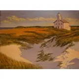 Edward "Ed" Diffenderfer, Block Island Lighthouse, Acrylic on board